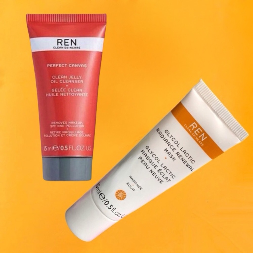 REN Clean Skincare BUNDLE: REN Jelly Oil Cleanser + Glycolic Mask 15ml ea *NEW!